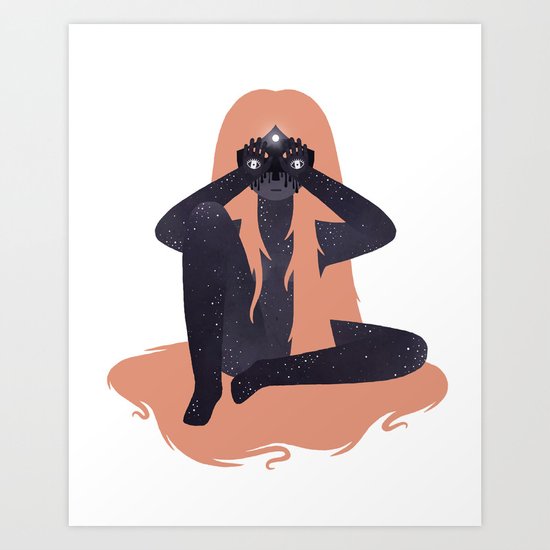 Space girl 2 Art Print