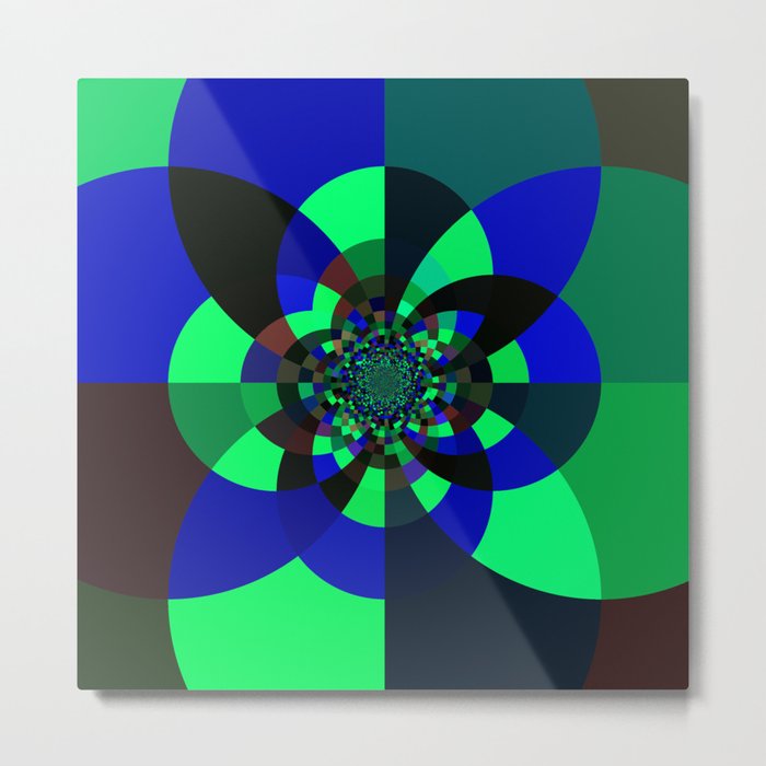 Green Blue Kaleidoscope Metal Print