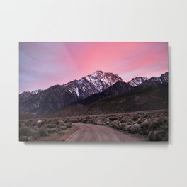 Eastern Sierra Sunset Road  5-14-20 Metal Print | Sunset, Nature, Clouds, Sierra, Dirtroad, Mountains, Photo, Desert, Johnminar, Digital 