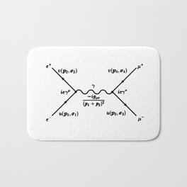 Feynman Diagram, electron positron scattering Bath Mat | Quantumfield, Science, Feynman, Quantum, Theory, Diagram, Quantummechanics, Drawing, Richardfeynman, Physics 