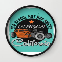 Old School Hot Rod Riders Legandary California Wall Clock