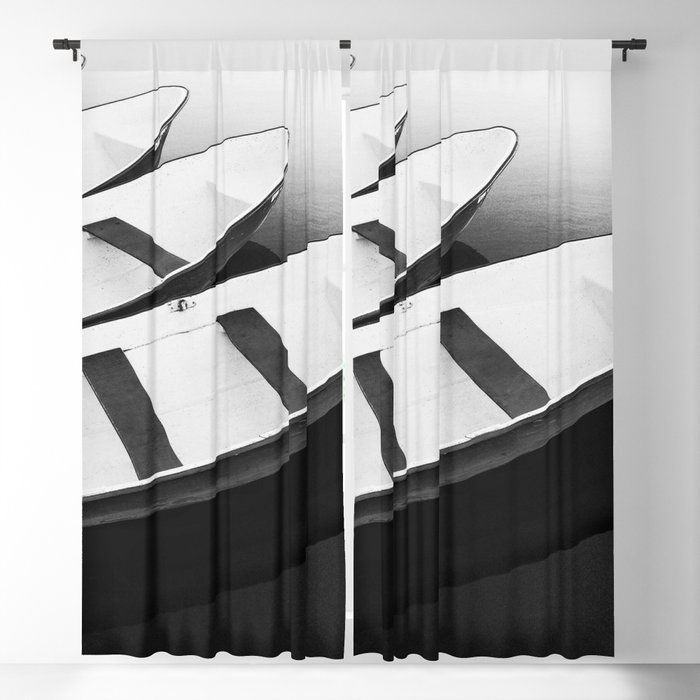 Boats on the Tigress portrait black and white photograph / photography Blackout Curtain