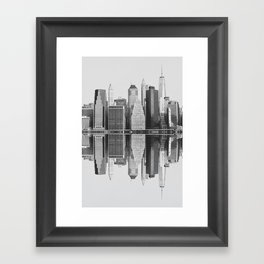 Financial District, reflected. Framed Art Print