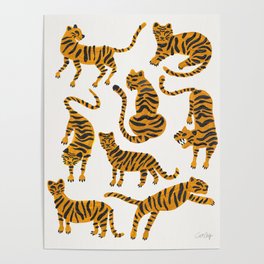 Tiger Collection – Orange Palette Poster
