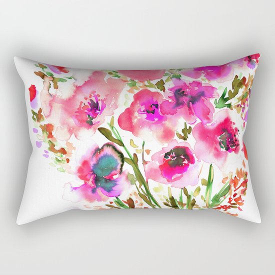 Bouquet Pink Rectangular Pillow