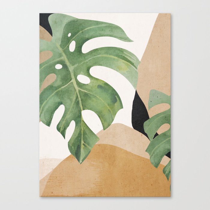 Abstract Art Tropical Leaves 3 Canvas Print