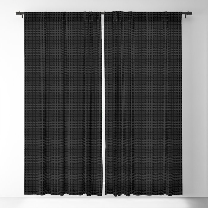 grey and black plaid Blackout Curtain