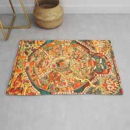 Wheel Of Life Samsara Bhavacakra Area & Throw Rug