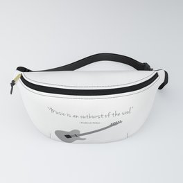 Guitars with a famous quote. Music is an outburst of the soul by Frederick delius Fanny Pack