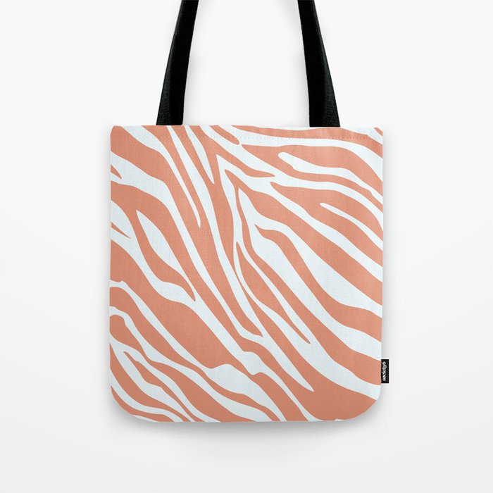 Mid Century Modern Zebra Print Pattern - Brown and White Tote Bag