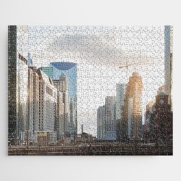Sunset on State Street - Chicago Photography Jigsaw Puzzle