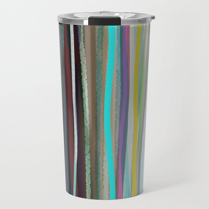 Blue and white stripes blue and white / Handmade colorful stripes Travel Mug