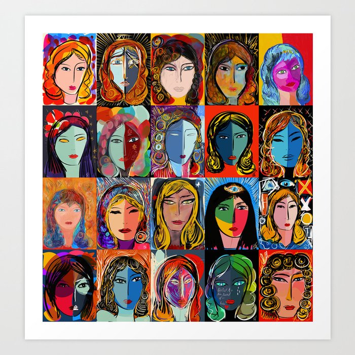 20 portraits Art Print