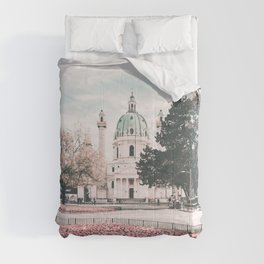 Pink Flowers Vienna Austria Comforter