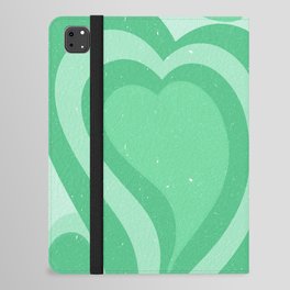 Matcha Sage Green Retro Hearts (xii 2021) iPad Folio Case