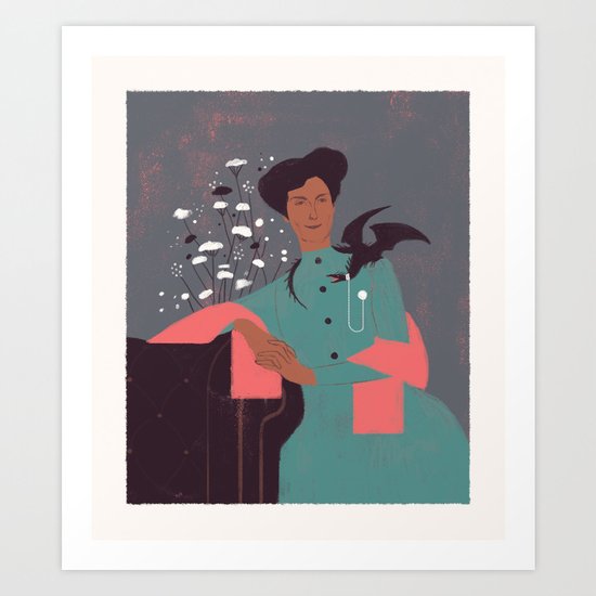A Lady and her Pet Art Print
