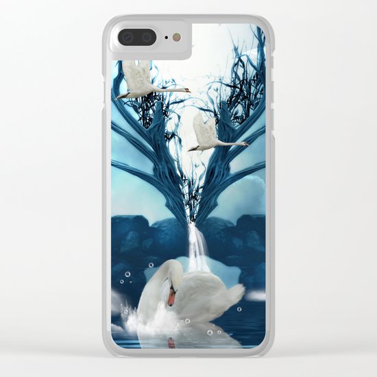 Beautiful white swan Clear iPhone Case