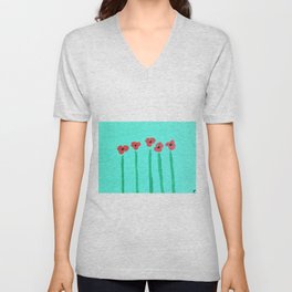 Poppies V Neck T Shirt