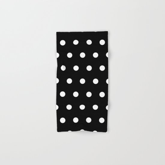 Dots on black Hand & Bath Towel