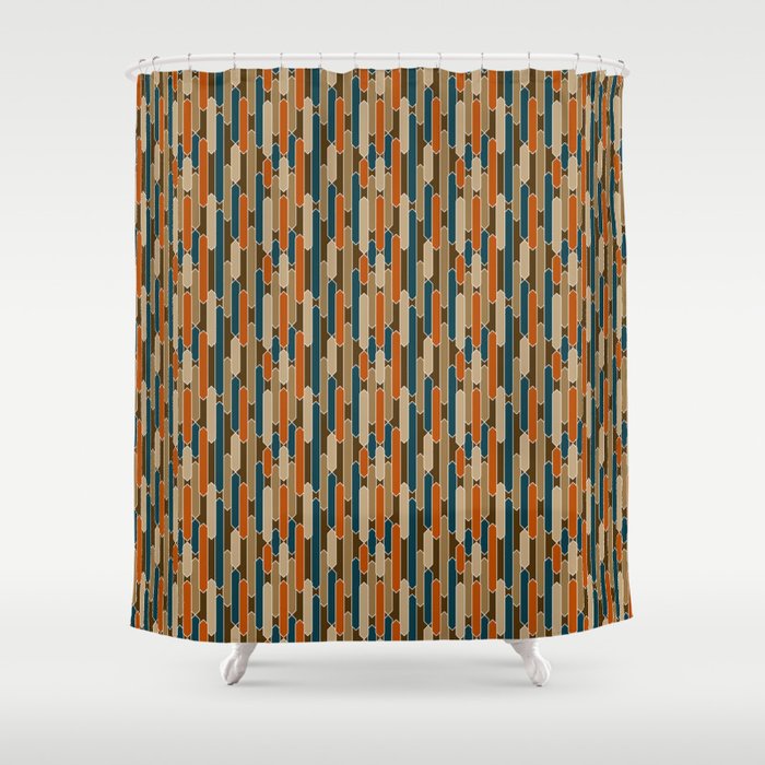 teal and orange shower curtain