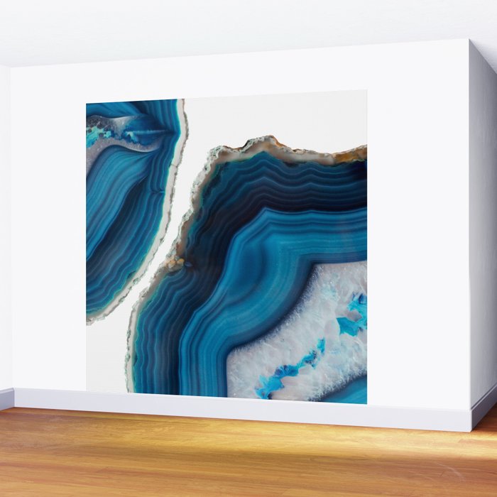 Blue Agate Wall Mural by cafelab | Society6