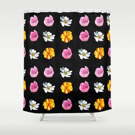 Summer Floral Clips Pattern Shower Curtain