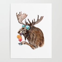 Moose on Vacation Poster