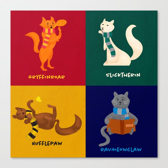 Hogwarts Cat Houses Canvas Print