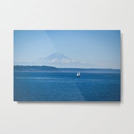 Mt. Rainier Metal Print | Washington, Pnw, Landscape, Northwest, Color, Photo, Seattle, Elliottbay, Sailing, Digital 
