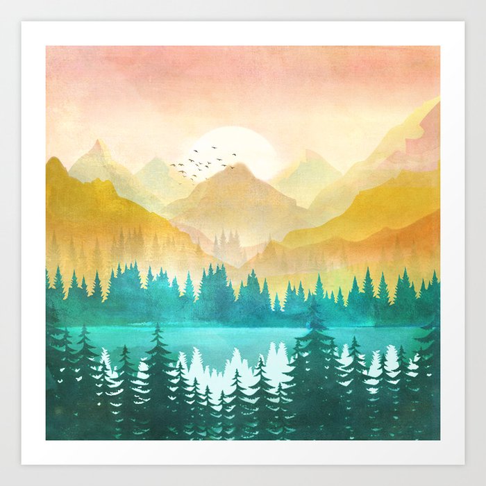 Summer Mountain Sunrise Art Print