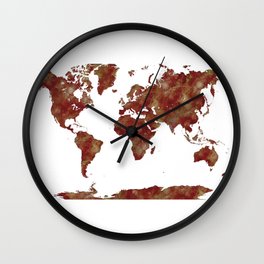 watercolor world map Wall Clock