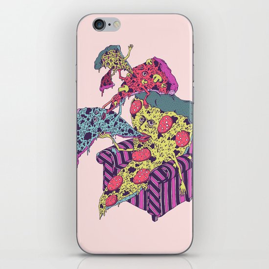 Pizza Eating Pizza - Pink Edition iPhone & iPod Skin