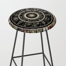 The Major Arcana & The Wheel of the Zodiac Bar Stool