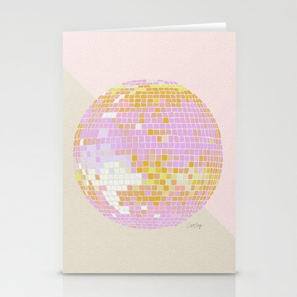 Disco Ball – Peach Stationery Cards