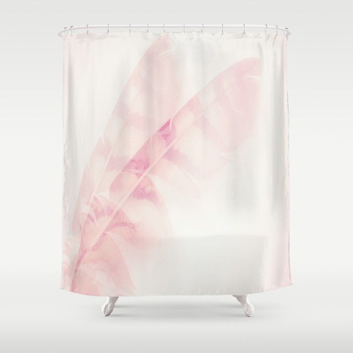 Pink Feathers On A Soft Pastel Background Beautiful And Dreamy Decor Society6 Buyart Shower Curtain By Pivivikstrm