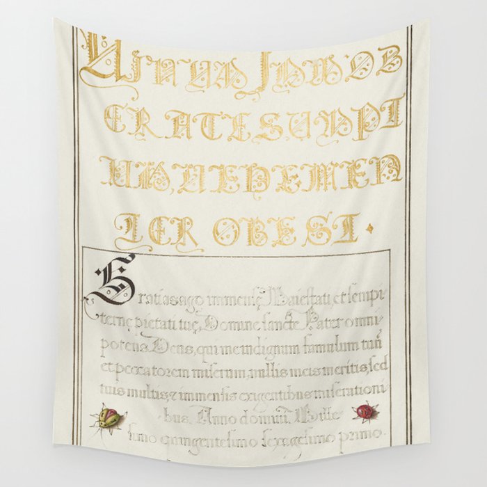 Vintage calligraphic art poster Wall Tapestry