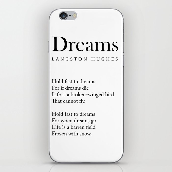 Dreams - Langston Hughes Poem - Literature - Typography 2 iPhone Skin