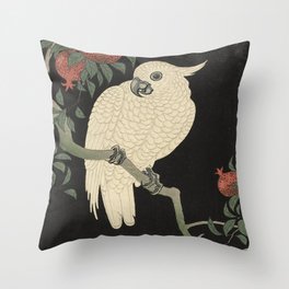 Cockatoo and Pomegranate 柘榴に鸚鵡 Throw Pillow