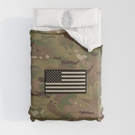 U.S. Flag: Woodland Camouflage Comforter
