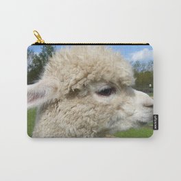 Llama Face Carry-All Pouch | Cute, Face, Cuddly, Vicuna, Lama, Guanaco, Animal, Wooly, Photo, Eyelashes 