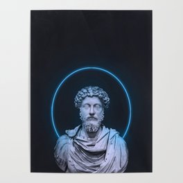 Marcus Aurelius Minimalist Neon Poster