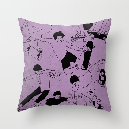 Sidewalk Surfing Throw Pillow