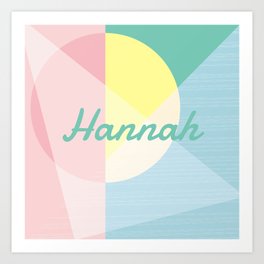 Hannah Art Print | Typography, Children, Pattern 