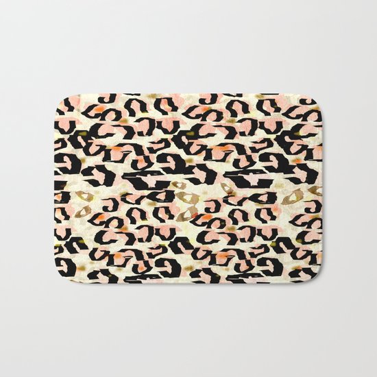 Abstract Leopard Print Bath Mat