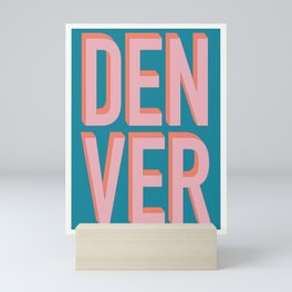 Denver Typography Retro Mini Art Print