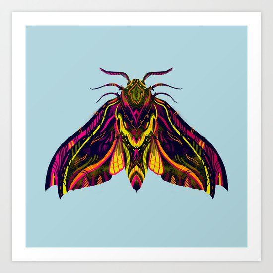 Elephant Hawk Moth Art Print