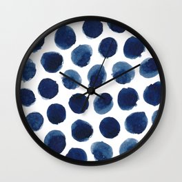 Watercolor polka dots Wall Clock
