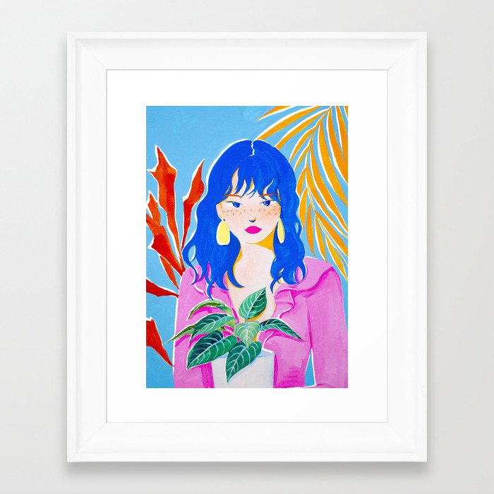 Plant Girl Framed Art Print