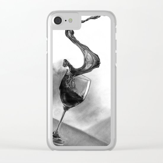 Dine with fine wine Clear iPhone Case