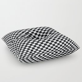 op art - black and white checks bulge Floor Pillow